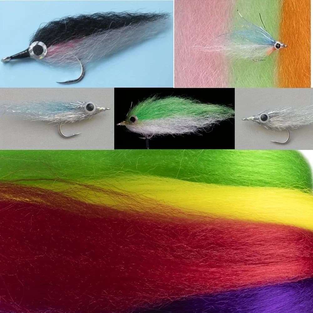 1 Confezione Fibre Crimped Kinky Minnow da 30CM per Streamer, Fibre Bucktail per Jig Head, Materiale per Costruzione Mosche Artificiali per la Pesca a Mosca di Trota, Luccio e Spigola