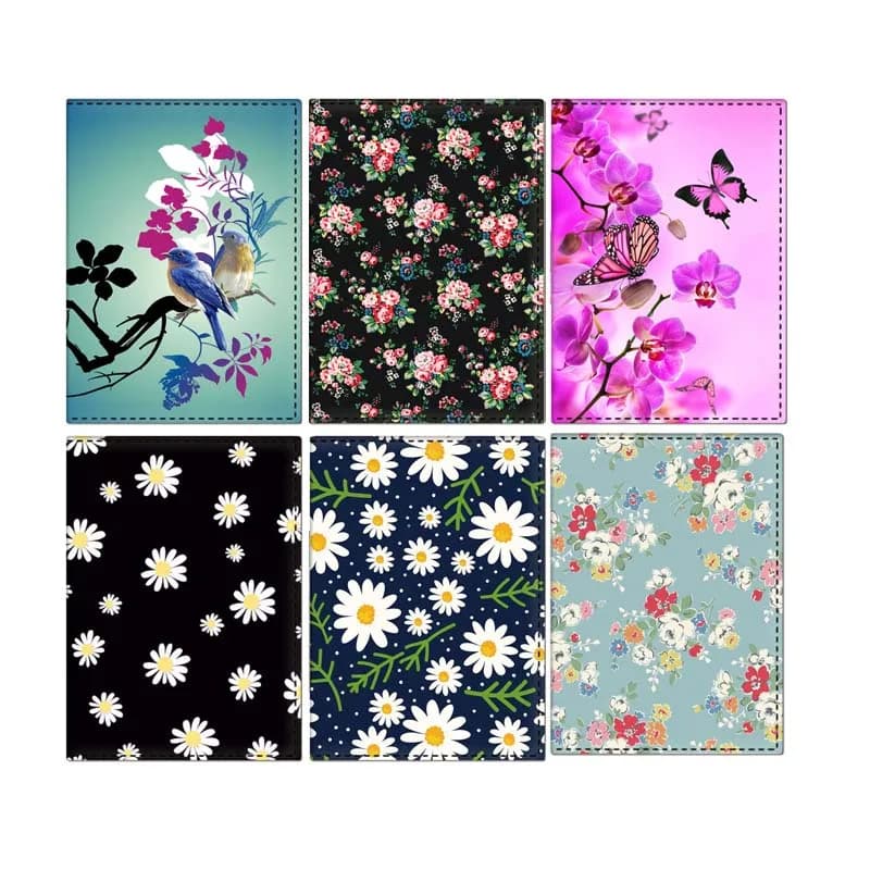 Porta Passaporto con Motivo Floreale e Farfalla, Porta Carte di Credito in Pelle PU per Donne, Porta Biglietti da Visita, Regalo per Ragazze