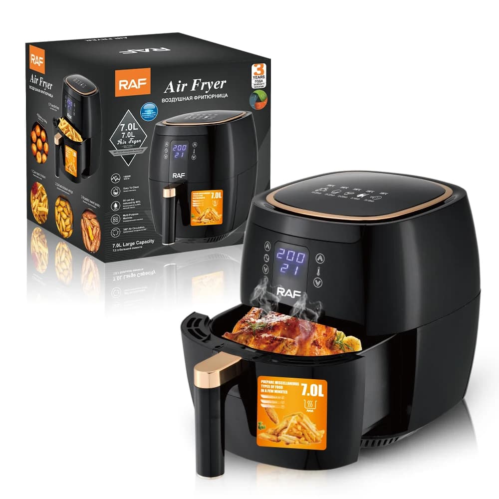 Friggitrice ad aria multifunzionale da 7 litri 1600 W senza olio Friggitrice ad aria calda da 360 gradi senza olio profondo Friggitrice ad aria calda