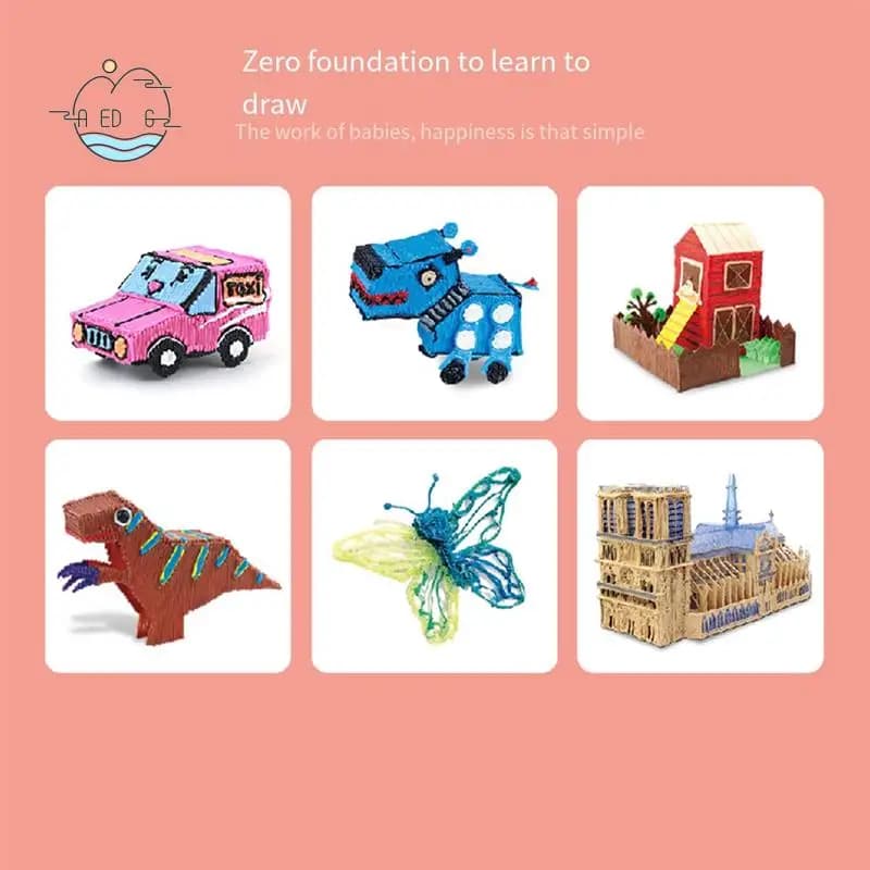 AED6-3D Print Pen DIY Painting Children Fun Camouflage with LCD Screen Compatible with filament PLA 3D Printing Pen