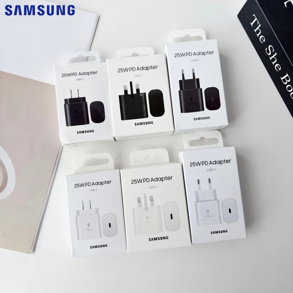 Samsung 25W PD Fast Charger US UK EU Plug USB-C Super Fast Charging Power Adapter For Samsung Galaxy S26 S25 S24 Ultra Z Fold 7