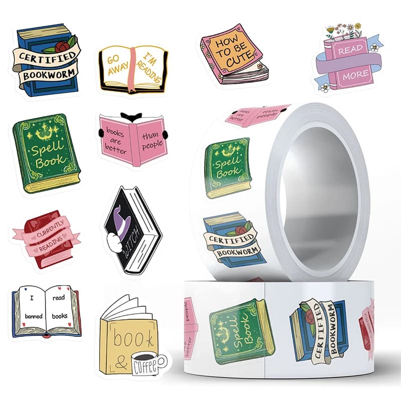500 Pezzi Adesivi a Tema Libri e Cartoni Animati, Decorazioni Estetiche Fai-da-Te per Valigie, Telefoni, Laptop, Diari, Regalo per Bambini
