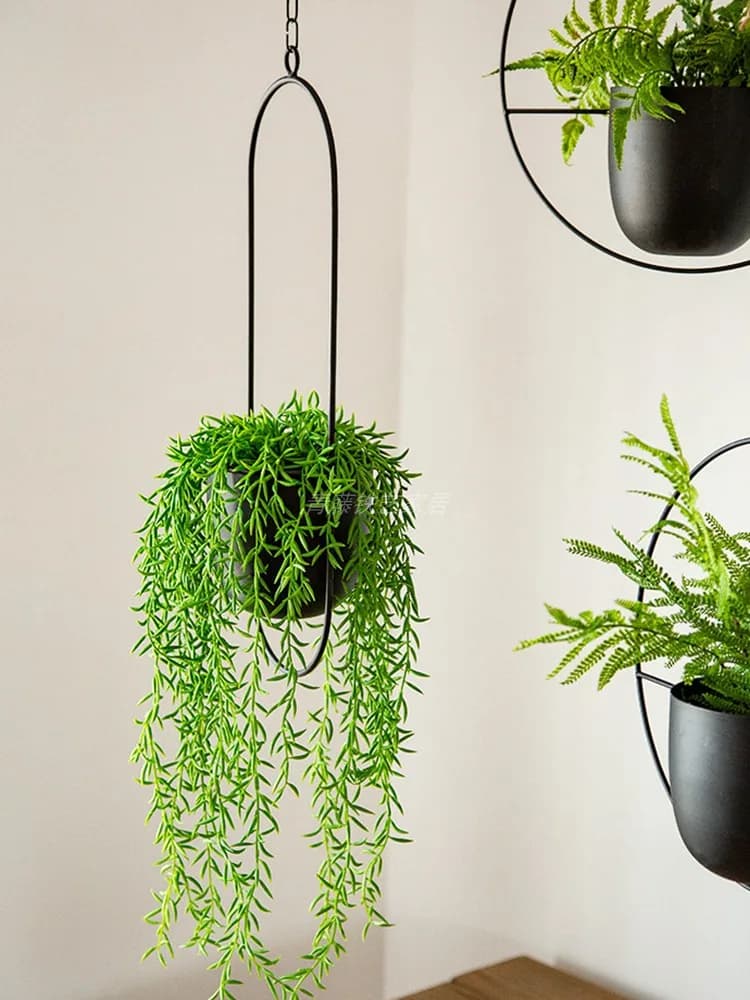 Supporto per fiori da balcone Cesto sospeso Senso avanzato Appeso vaso nordico Supporto per piante Vaso da fiori Vaso per piante sospeso in metallo