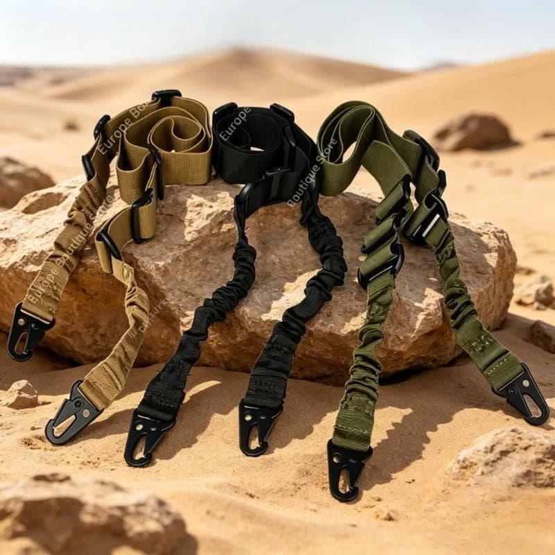 Tactical dual-point rifle sling Adjustable dual-point hunting shoulder strap Gun lanyard Belt with clip Shooting accessories
