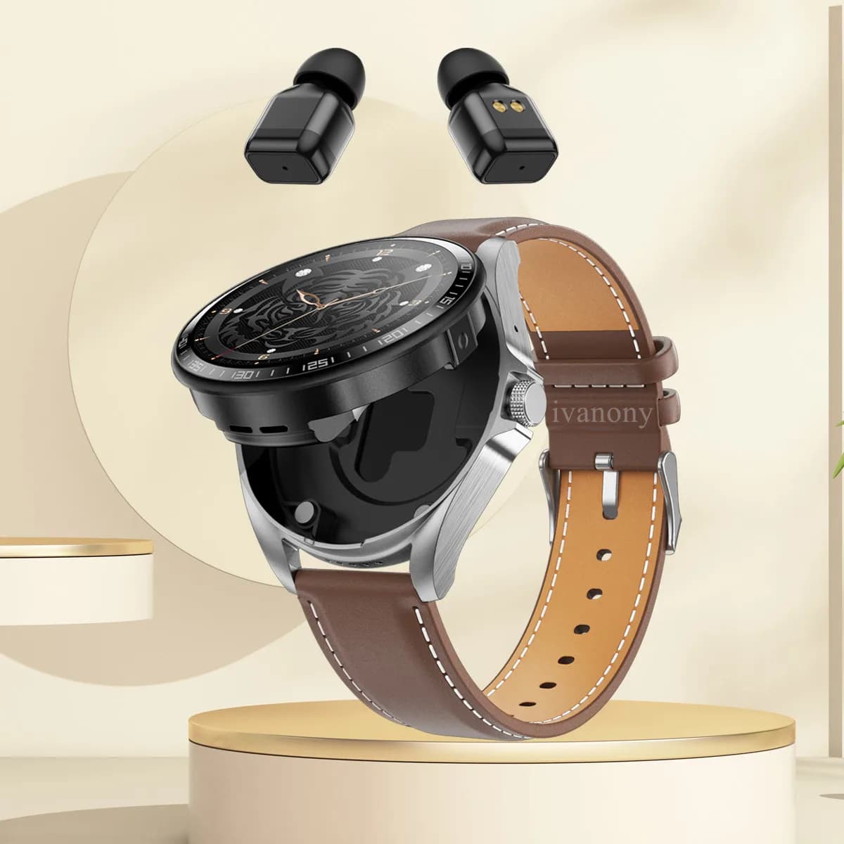 Smart Watch 2 in 1 with headphones Voice assistant AI Call Bluetooth Monitor Healthcare DIY wallpaper Wristwatch with 1.46 inch HD screen
