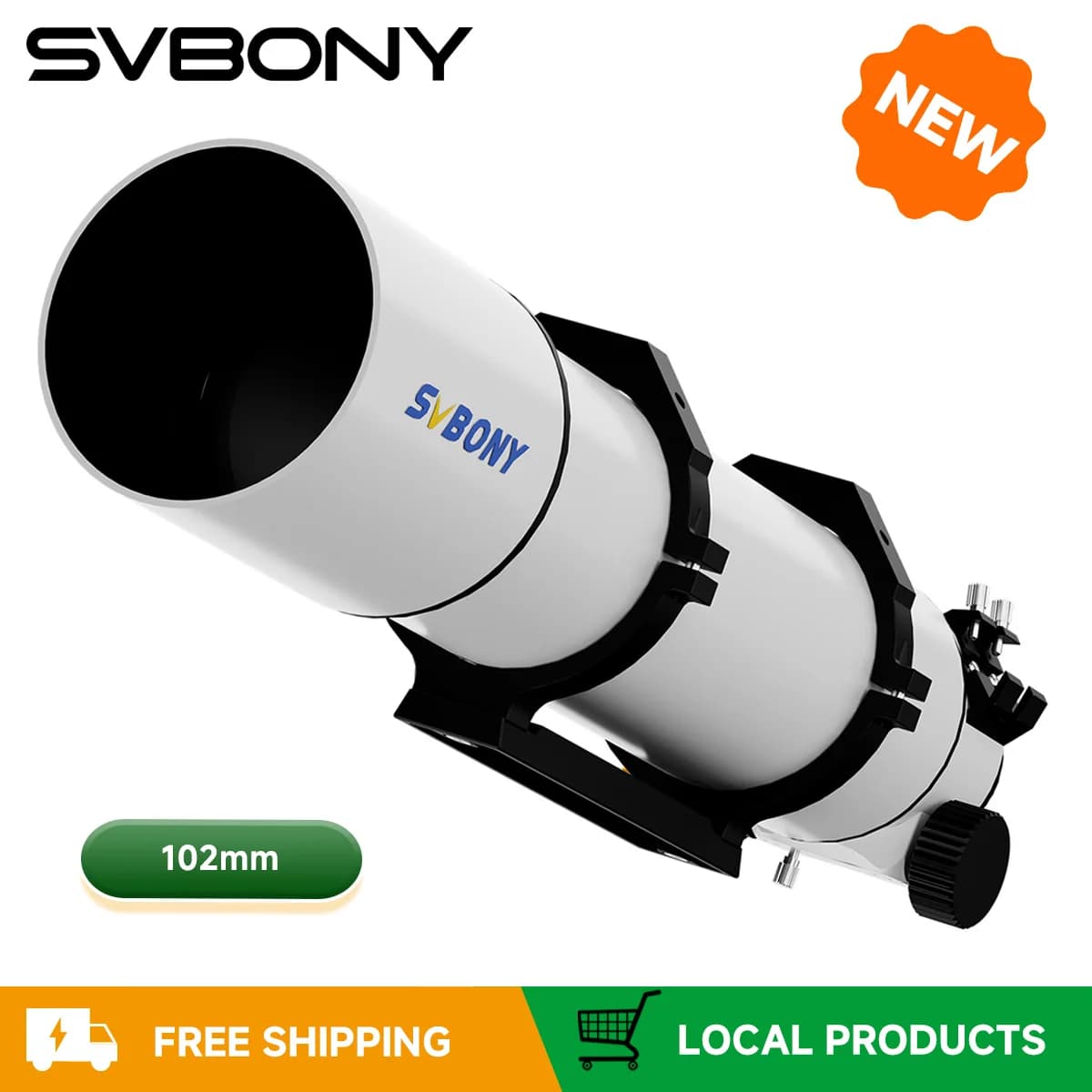 Telescopio astronomico Svbony SV48P OTA 102mm f/6.5 Rifrattore per astrofotografia del cielo profondo Focalizzatore a doppia velocità RAP da 2,5"