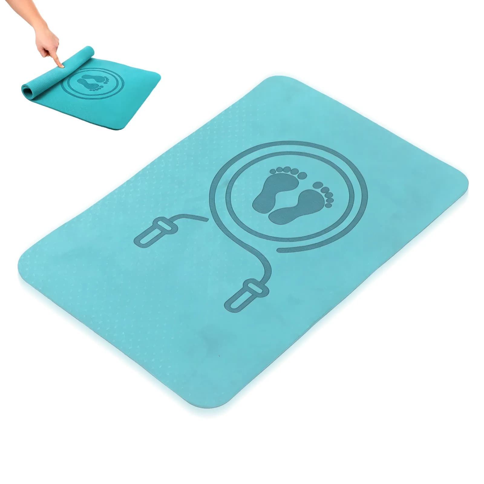 Extra Mat Padded for Jumping with Corda, Thickness 6mm in TPE Material, Anti-slip and Safe for Home Sports, Yoga and Training with Corda