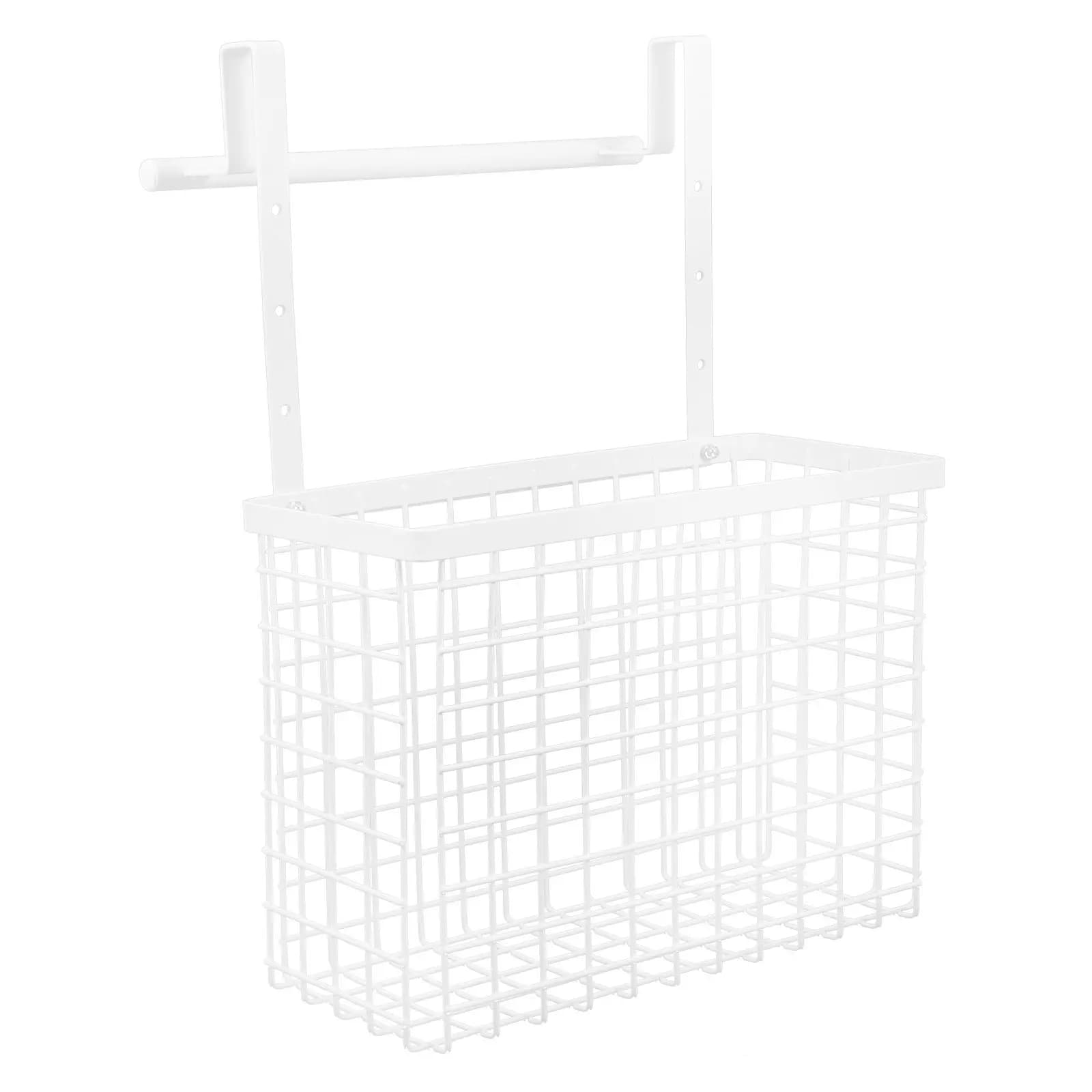 Cestello Organizer da Appendere Sopra la Porta, in Acciaio Inossidabile, con Griglia e Portasciugamani, per Cucina, Bagno, Dispensa