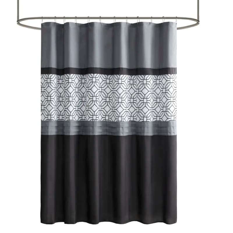 1Pcs Embroidered and Pieced Shower Curtain
