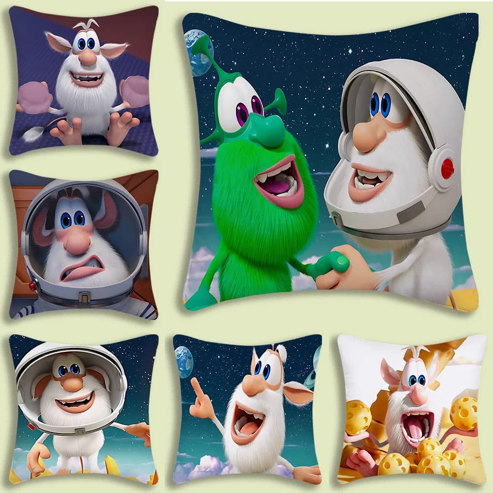 Cartoon B-Booba Funny pillowcase Cute pillowcase Decorative sofa for home Print for front-back Cute pillow sheet in short plush