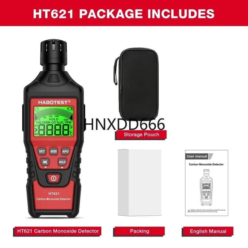 High Precision Carbon Monoxide Detector 0~5000ppm Adjustable Alarm Value with LCD Backlight