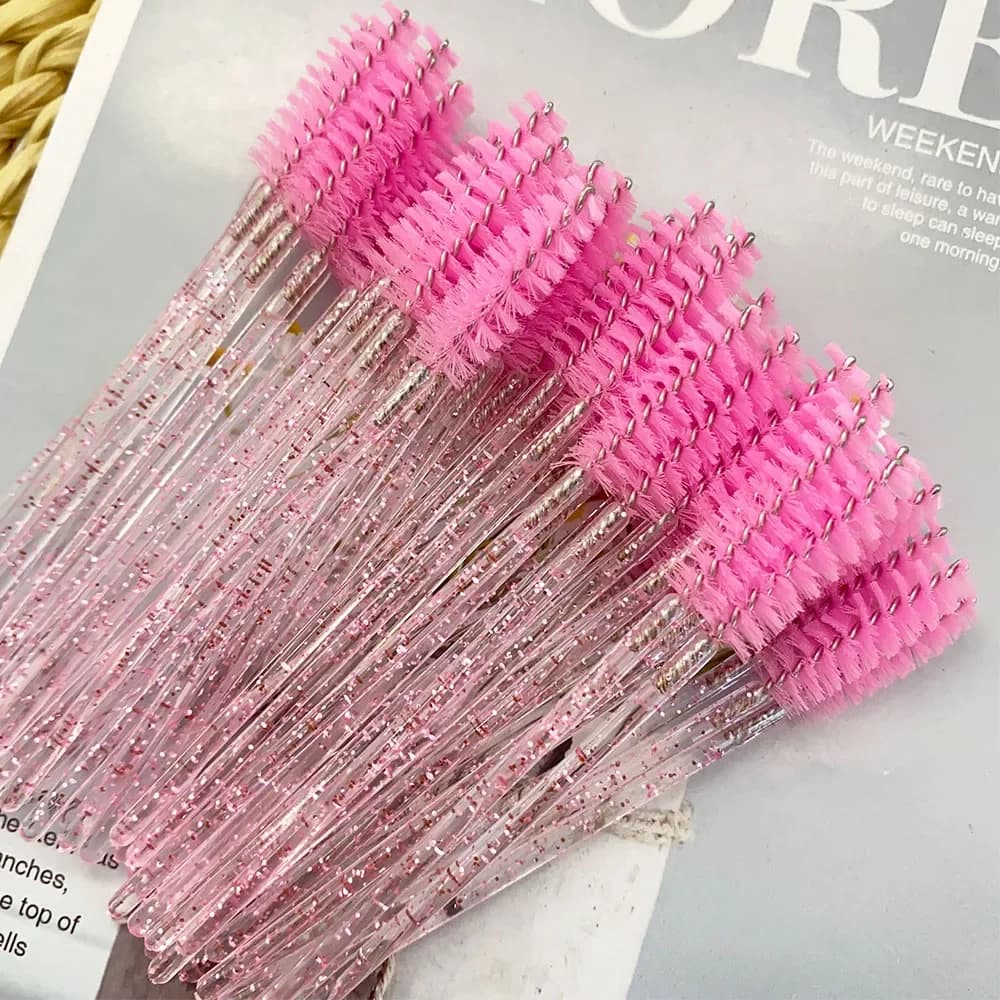 50 pcs disposable crystal eyelashes brush comb eyelashes extension Mascara wands professional makeup tool beauty