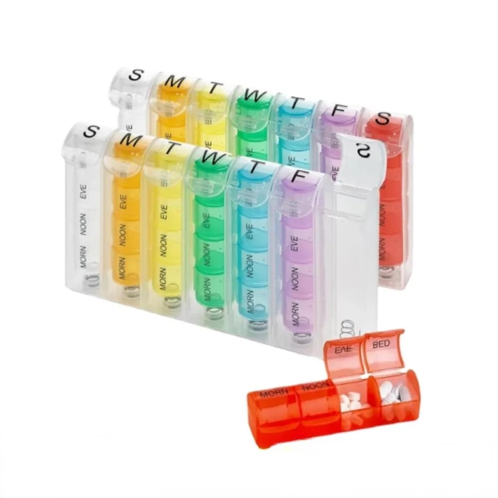 Nuovo Contenitore Portatile Premium per Pillole da Viaggio, 7 Giorni, 28 Scomparti, Organizzatore per Vitamine, Medicinali, Oli di Pesce