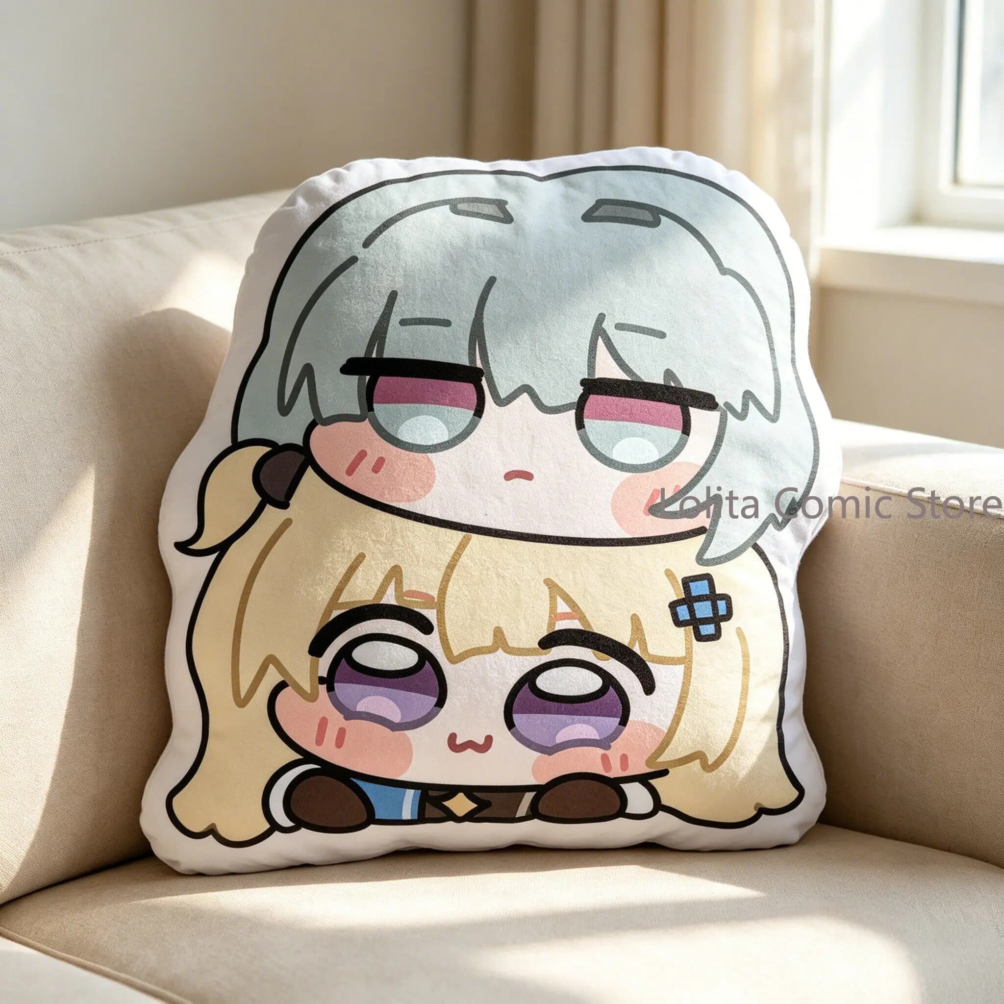 Cuscini e Peluche Anime Phoebe Wuthering Waves Versione Q, Cuscini Decorativi Imbottiti per Casa e Divano, Idea Regalo