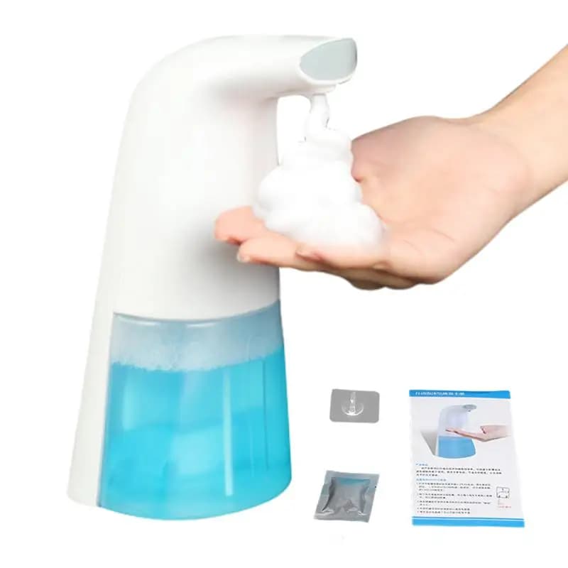 Dispenser automatico di sapone in schiuma da 300 ml per bagno, lavatrice intelligente per mani, dispenser di sapone in materiale ABS bianco per bagno