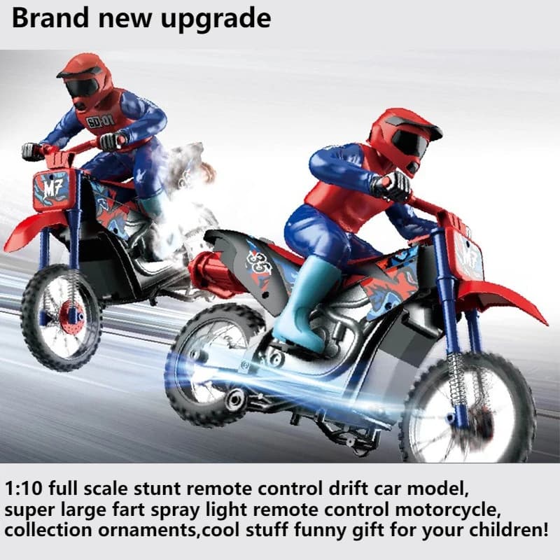 Cool Stuff Rc Cars Regalo divertente 1/10 Scala Stunt Rc Drift Car, Modello di auto telecomandato, Kawaii Fart Spray Moto, Giocattoli per bambini