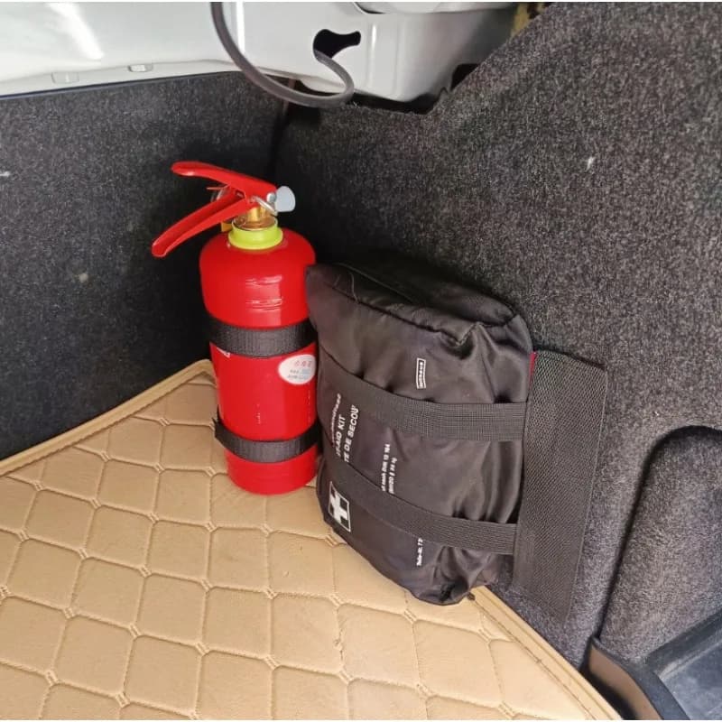 2 pz 38 cm bagagliaio di un'auto detriti fissaggio fascia elastica cinturino in velcro sacchetto di rete di stoccaggio bastone saldamente estintore bagagli pratico Cn