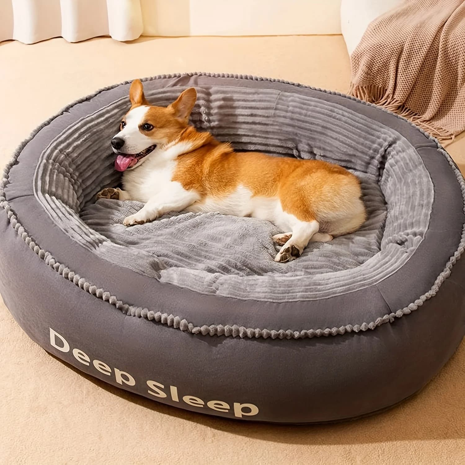 Cuccia per Animali Domestici Comoda a Forma di Ciambella, Cuscino Morbido Lavabile per Cani e Gatti, Cuccia Calda per Cuccioli e Gattini