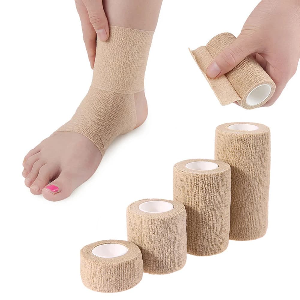 5 Pcs 2.5/5/7.5/10cm Tape Disposable for Sports Fixing Finger Wrist Leg Bandage Cohesive Self Adhesive Elastic Non-woven Wraps
