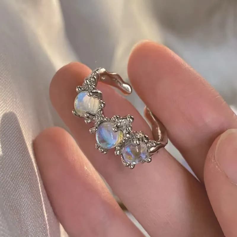 Y2K Shine Rings Crystal Silver Color Rings for Women Cute Remetic Geometric Ring Trendy Fashion Jewelry 2023