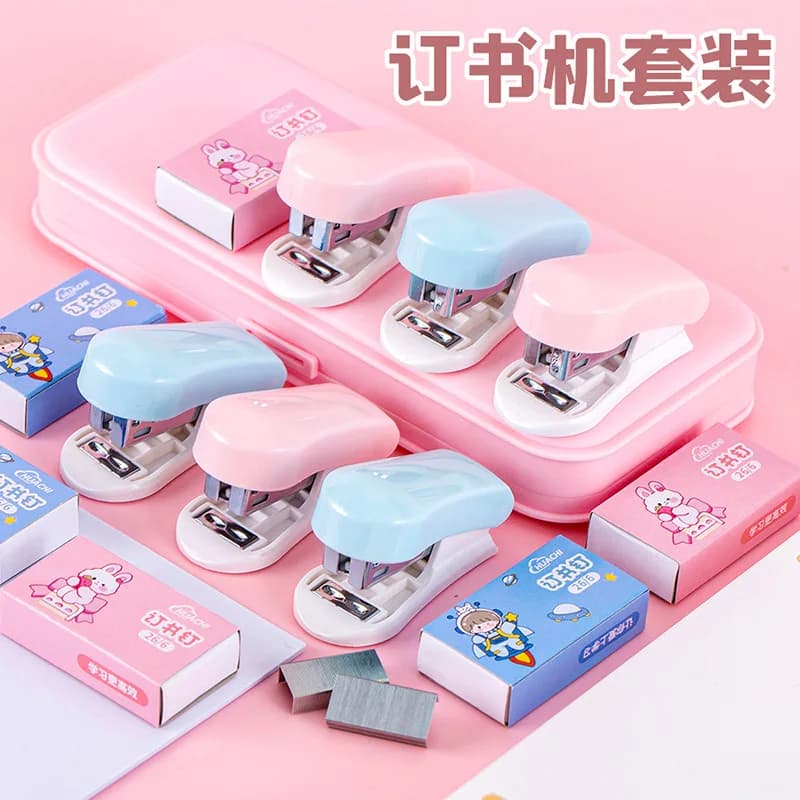 Mini Cucitrice Portatile per Studenti, Macchina per Rilegatura Carta da Test, Set di Cucitrici Multifunzionali per Cancelleria, Regalo Carino