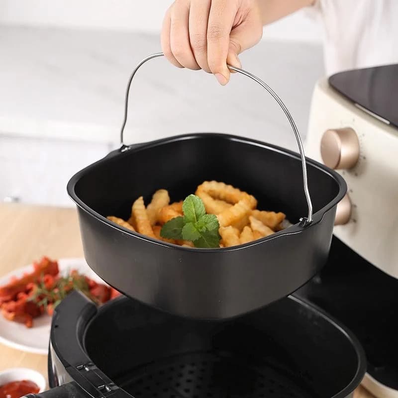 Teglia da forno antiaderente per torte Cestello Friggitrice ad aria Stampo da forno Teglia da forno per torte Accessori per friggitrice ad aria Stampo per torta Piatto per pizza Piatto Pentola