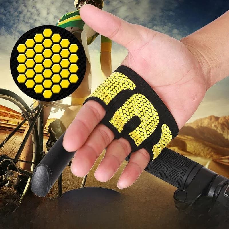 Breathable yoga gloves for men and women, anti-slip, for training with the bar, pull-up, protection for the palm with four fingers