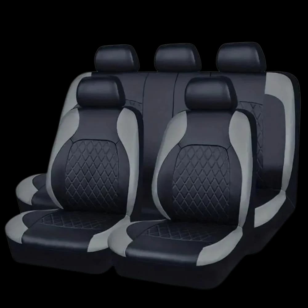Universal Car Seat Covers Fashionable Black Sports Covers PVC Fabric Car Seat Covers Universal Interior Accessories