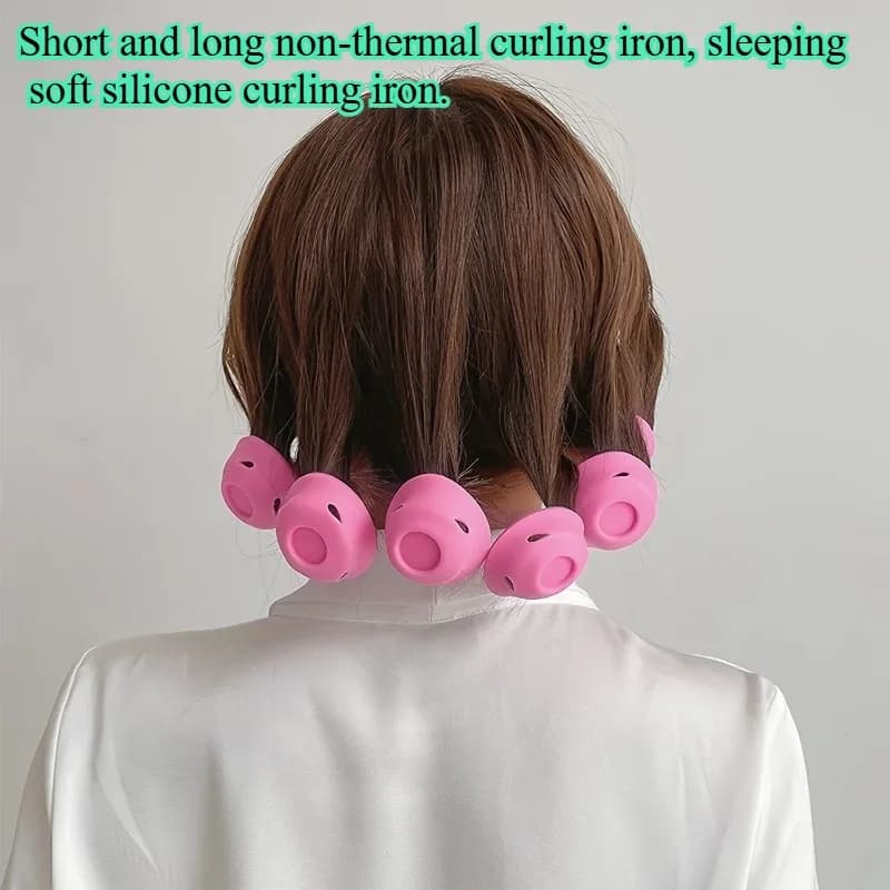 Bigodini Morbidi Senza Calore per Capelli, Confezione da 6, Rulli Delicati Senza Calore per Tutti i Tipi di Capelli, Bastoncini in Schiuma Flessibili per Uso Notturno