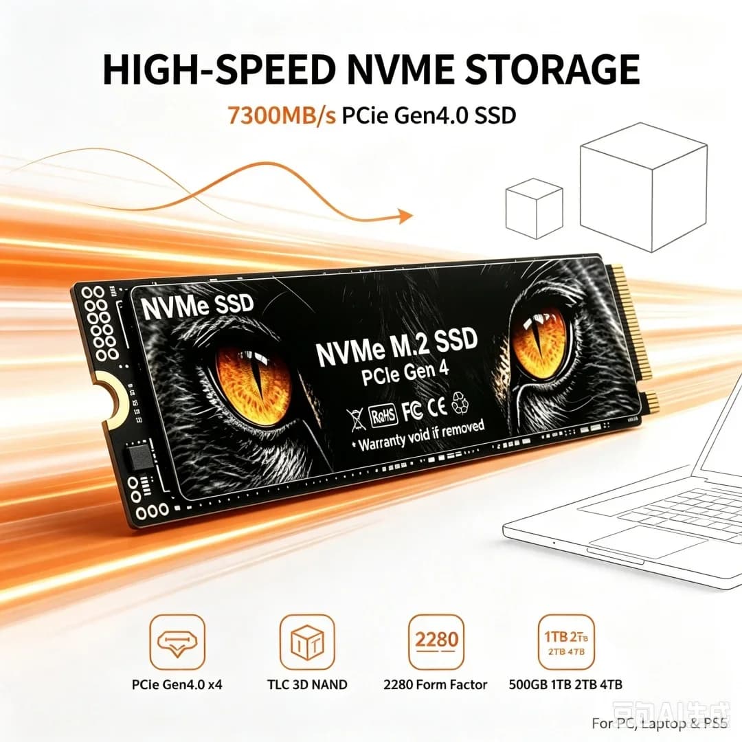 High Speed 7300MB/s SSD NVMe M.2 2280 4TB 2TB 1TB Internal Solid State Hard Disk M2 PCIe 4.0x4 2280 SSD Drive for PS5 Laptop PC