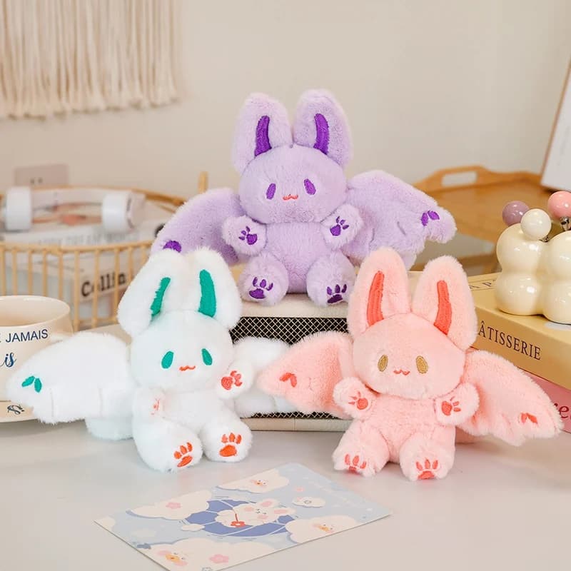15 cm Kawaii Pipistrello Coniglio Peluche Giocattoli Simpatico Pipistrello Coniglio Peluche Portachiavi Zaino Decor Peluche Animali di Peluche Bambola Regalo per Bambini