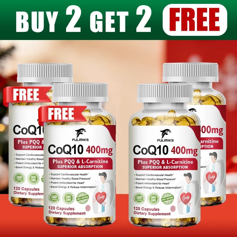 Acquista 2 e ricevi 2 gratis! Capsule di CoQ10 Ubiquinolo 400mg, Assorbimento Superiore per la Salute del Cuore, Energia Cellulare e Difesa Antiossidante