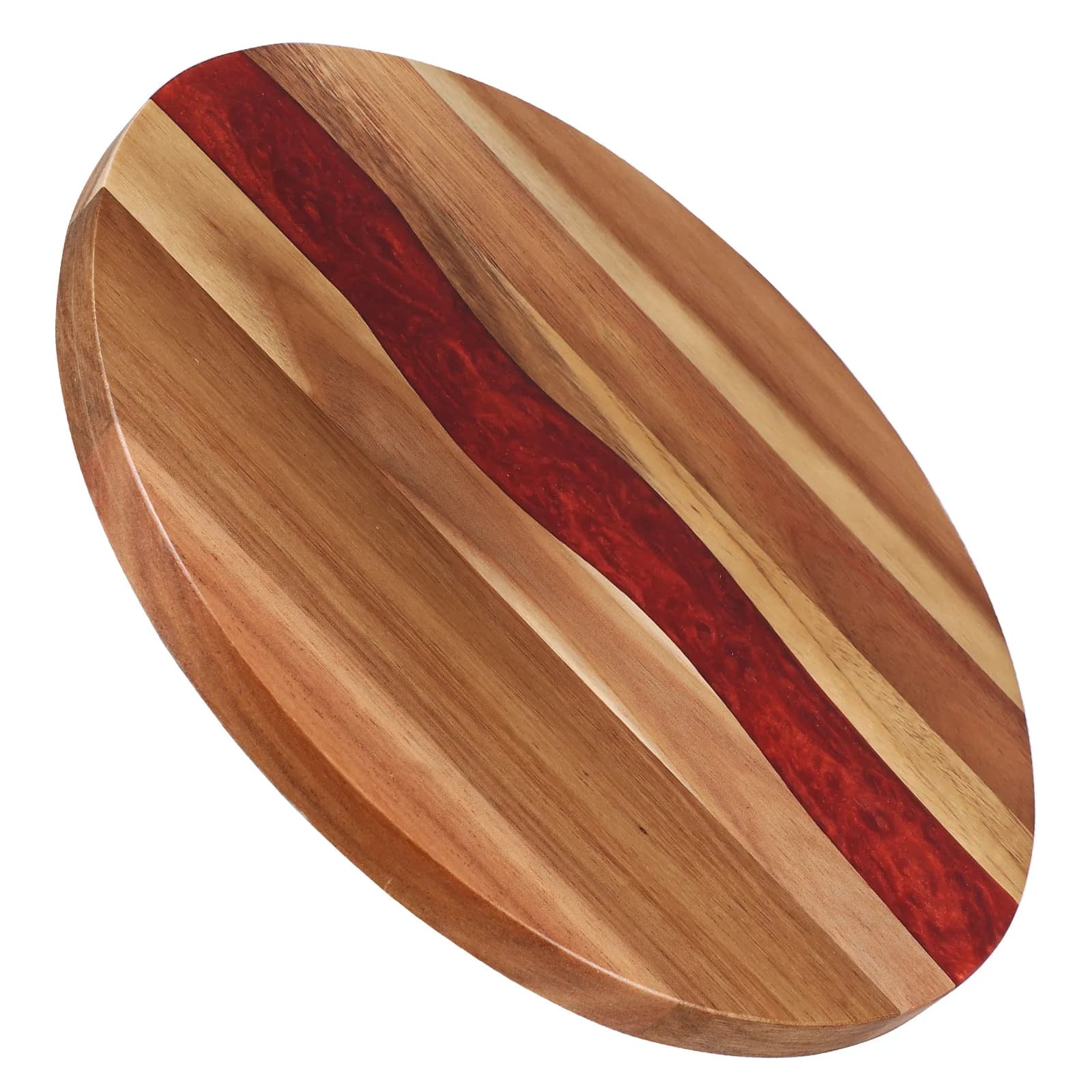 Tagliere Rotondo in Legno Multifunzionale per Cucina, Ideale per Carne, Pane, Verdure, Salumi e Preparazione Alimenti