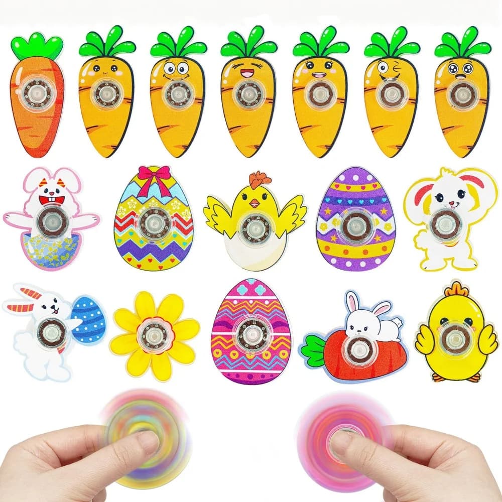 10 pz Pasqua Punta Delle Dita Spinner Del Fumetto Coniglio Carota Uova Agitarsi Giroscopio Giocattoli Per Bambini Regali Di Pasqua Graffiti Festa di Pasqua Favore