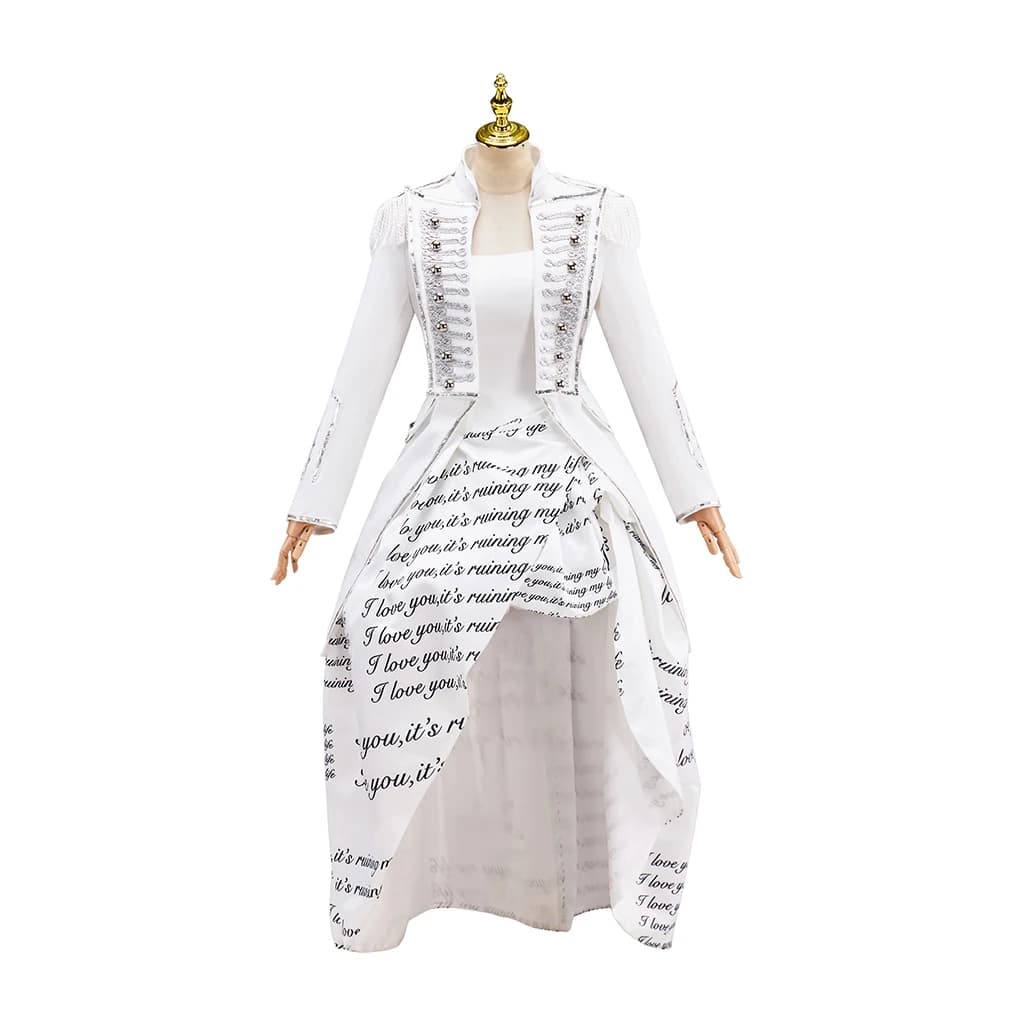 Giacca da uomo militare bianca da donna, frac, gotico, Steampunk, redingote, set di abiti, costume da concerto