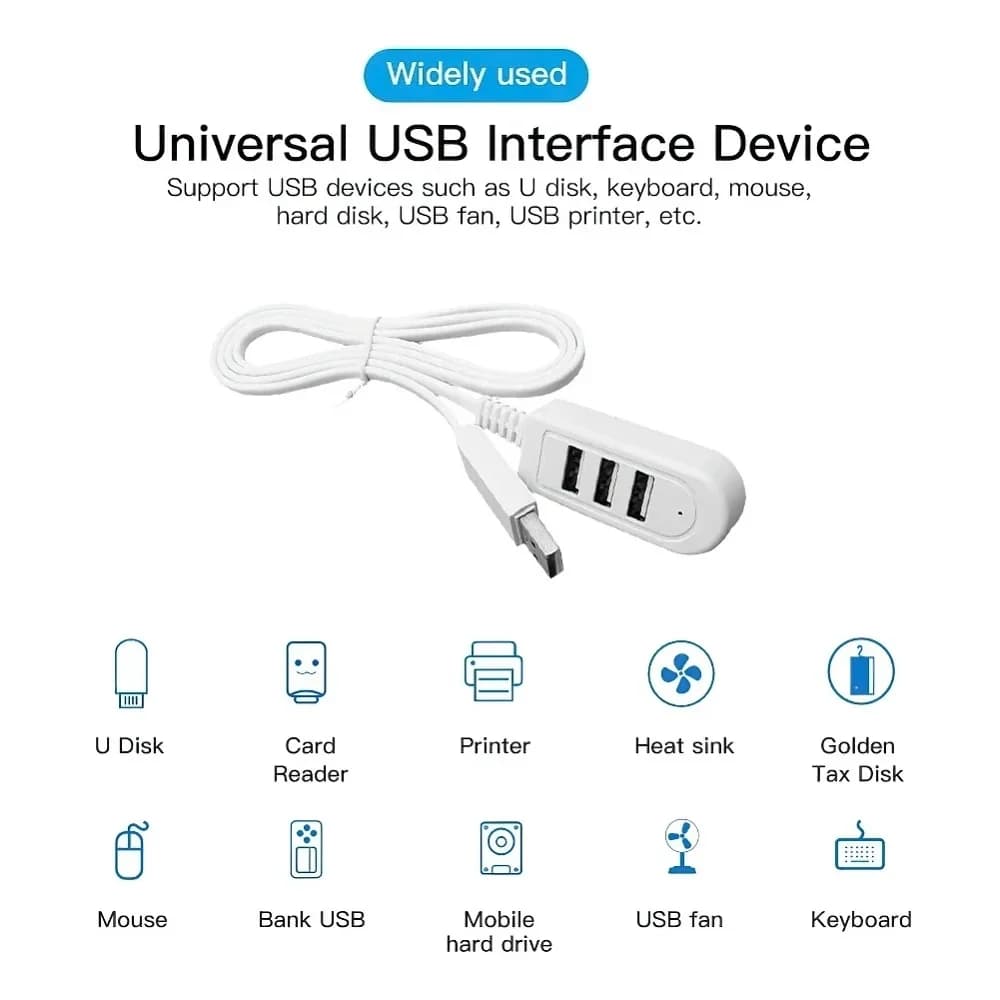 2026 NEW 3 In 1 USB Splitter socket Multi-function 3A USB Hub Charger Converter Digital Data Cable Extension Cable Line