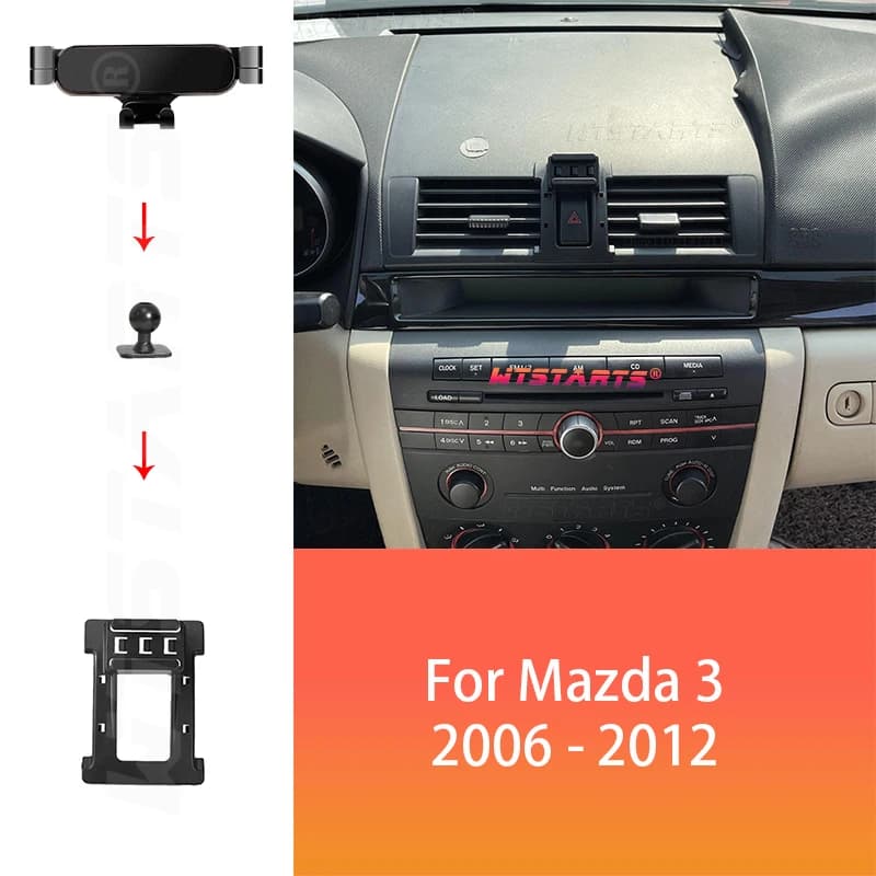 Supporto per telefono per auto Navigazione GPS per Mazda 3 BL BK 2006-2012 Supporto per telefono rotante regolabile Base Accessori interni per auto