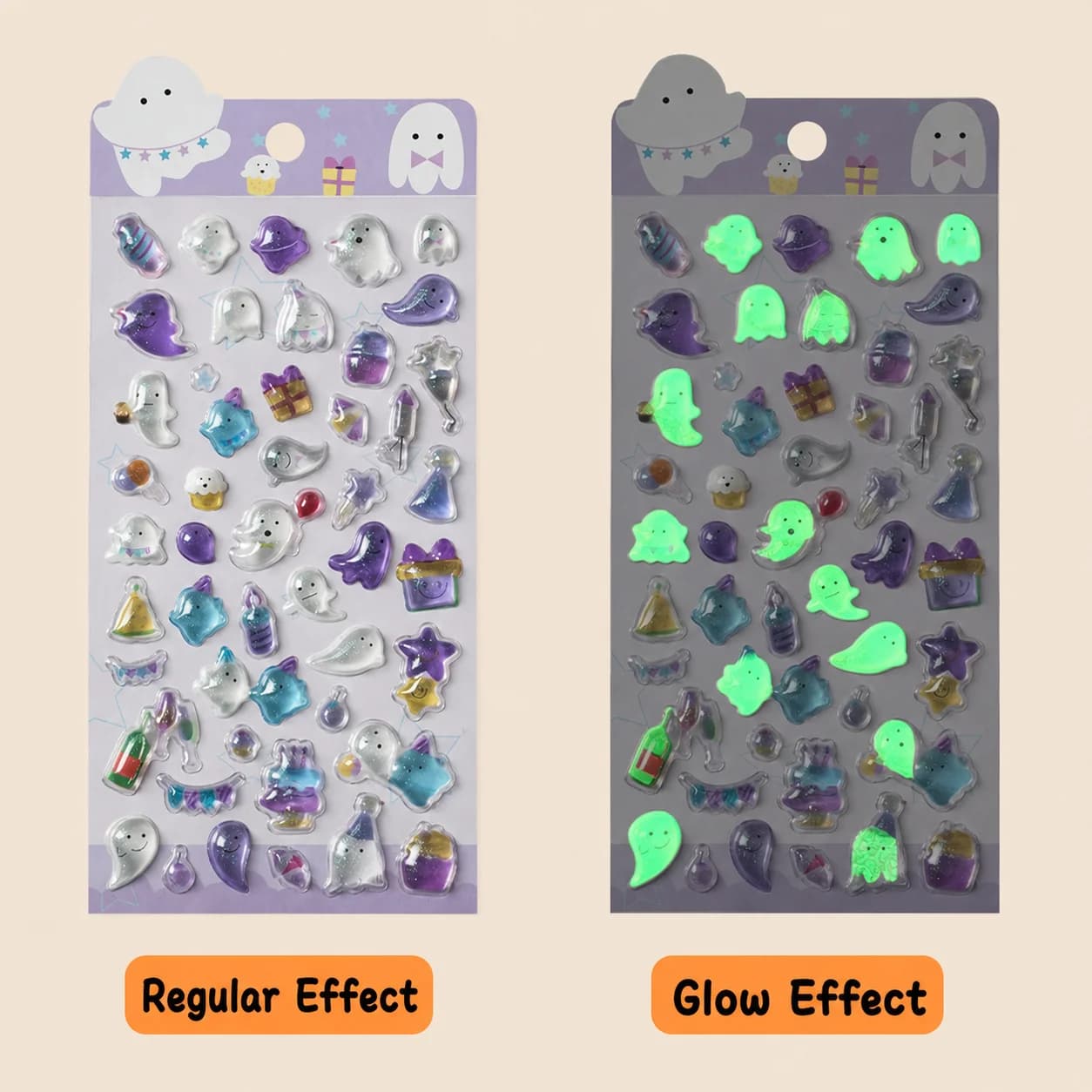 Self Adhesive Stickers Puffy Cute Cartoon Stickers Glow In The Dark Bubble Stickers Cartoon For Luggage Pencil Case