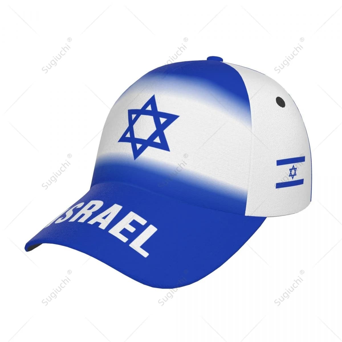 Cappello da baseball unisex con bandiera israeliana, colore sfumato, stampa 3D per tifosi di tennis, ciclismo, golf, baseball e sport all'aria aperta