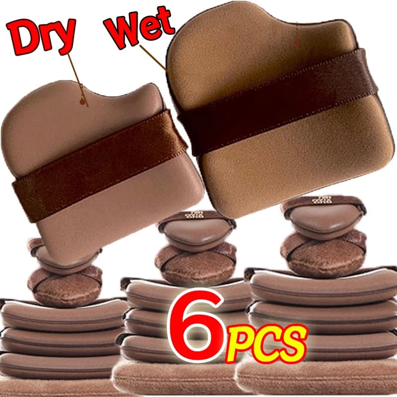 6PCS Dust Blow Mini Inch Cosmetic Blow Corrector Sponge for dry and wet double-use makeup Tools for soft chocolate cookies