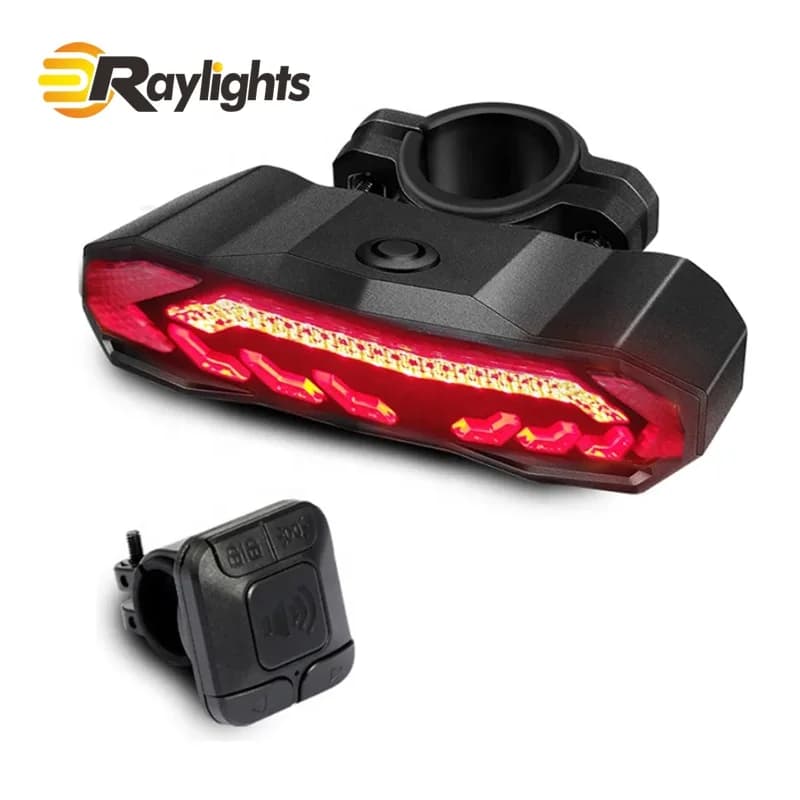 Fanale posteriore per bici Luci per bicicletta con clacson Allarme vibrazione freno intelligente Indicatori di direzione per mountain bike