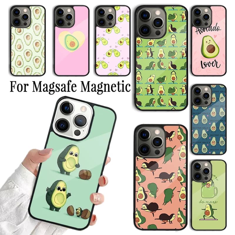 Custodia per telefono Lovely Fruit Avocado per iPhone 17 AIR 16 15 14 13 12 11 Pro Max Plus, con supporto magnetico wireless MagSafe