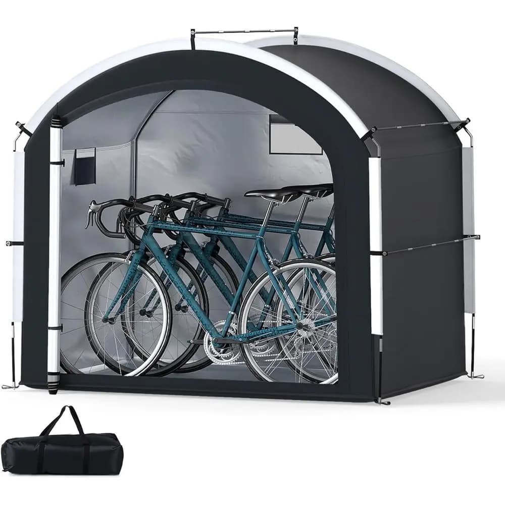 Tenda da Esterno 7.2x4.9ft per Deposito Biciclette, Copertura Impermeabile per 5 Biciclette, Moto, Attrezzi da Giardino, Tosaerba