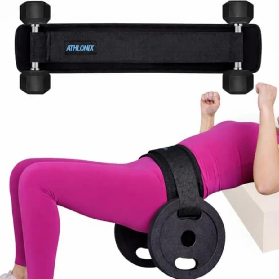 Hip Thrusts Belt for Weights, Kettlebells and Dumbbells, Extra Wide and Long Design with Thick Padding, Glute Builder Hip Thrus