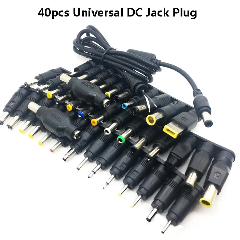 Universal 5.5x2.1mm DC Female To Male AC Power Plug Supply Adapter Tips Connector Kits for Thinkpad Laptop Jack Sets DC Cable