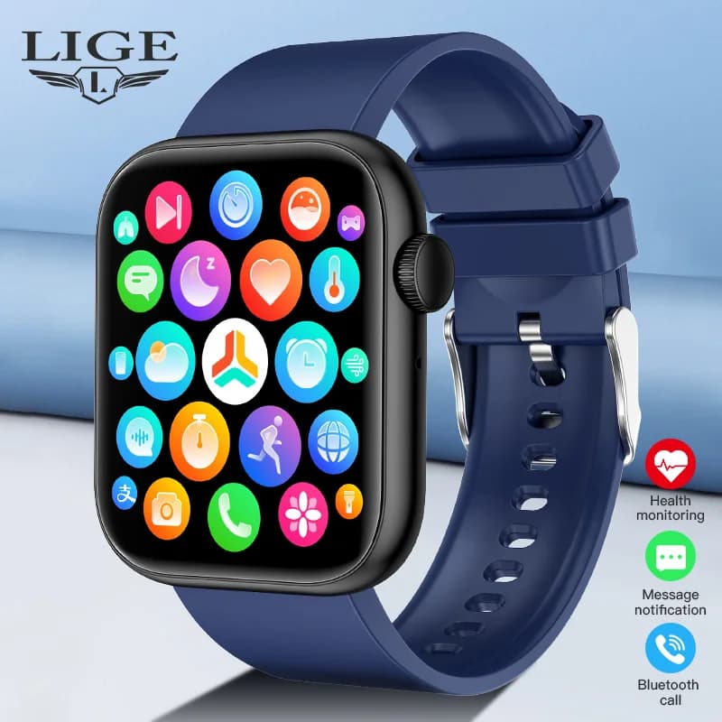 Smartwatch da uomo con schermo completamente touch, chiamate Bluetooth, impermeabile, fitness tracker, nuovo orologio sportivo da donna.
