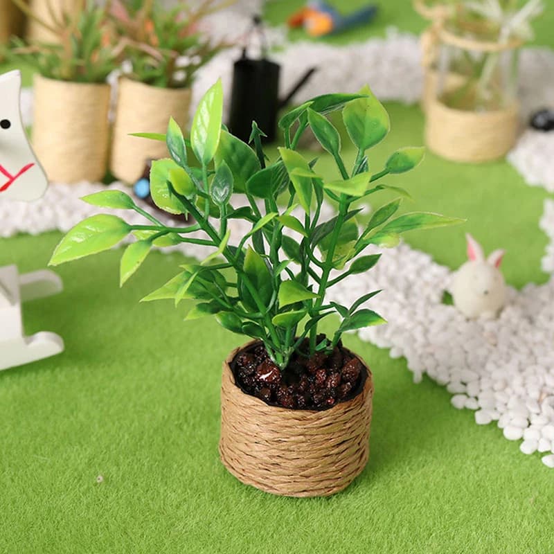 ⭐ Albero di Arancio in Miniatura 1:12 per Casa delle Bambole, Piante Verdi in Vaso, Arredamento per Casa e Giardino, Giocattolo Decorativo