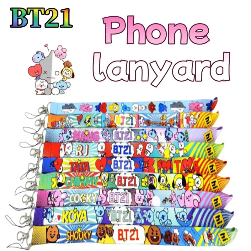 BT21 BTS Fashion Cute Koya RJ, long and portable strap for polyester camera, Christmas gift for best friends and couples.
