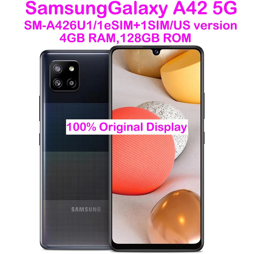 Samsung Galaxy A42 5G Ricondizionato, Smartphone Android A426U1, Schermo AMOLED da 6,6 Pollici, Quattro Fotocamere 48MP, NFC, 5000mAh, Versione USA