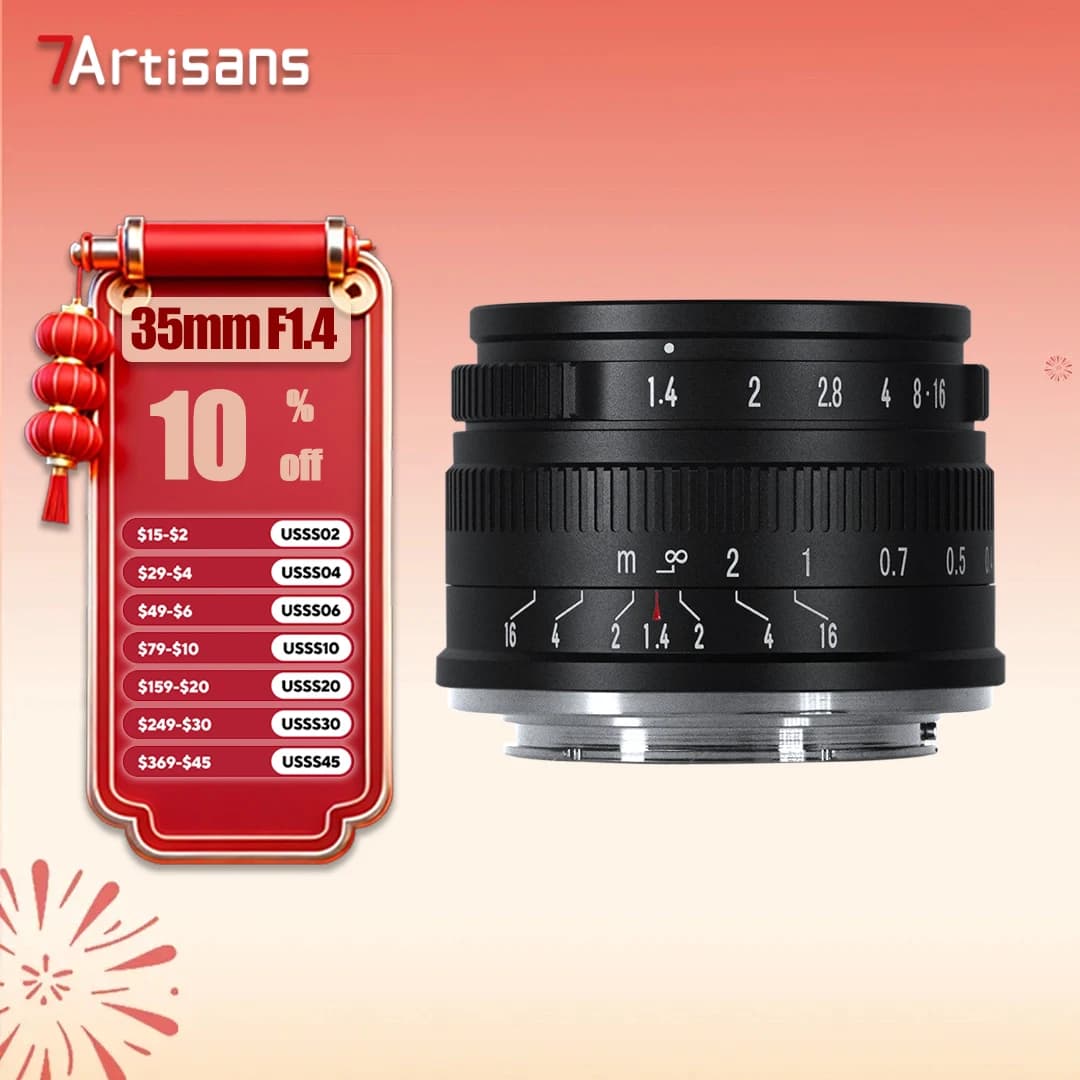 7artisans APS-C 35mm F1.4 Main lens with wide-open camera portrait with Sony E Nikon Z Fujifilm XF Canon RF EOS-M M43
